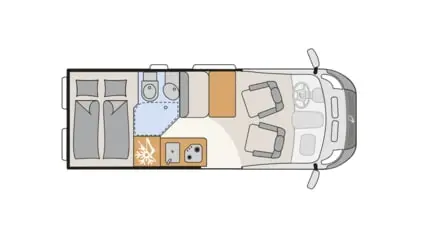 Dethleffs Globetrail Fiat Classic 600 DR 2024 Layout